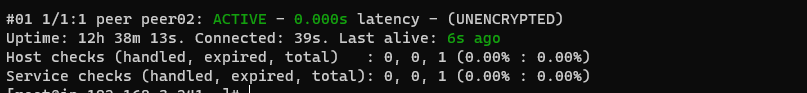 Peer 1 cluster status